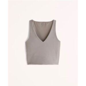 NEW Abercrombie & Fitch YPB sculptLUX V-Neck Slim Neutral Tank women’s size XS